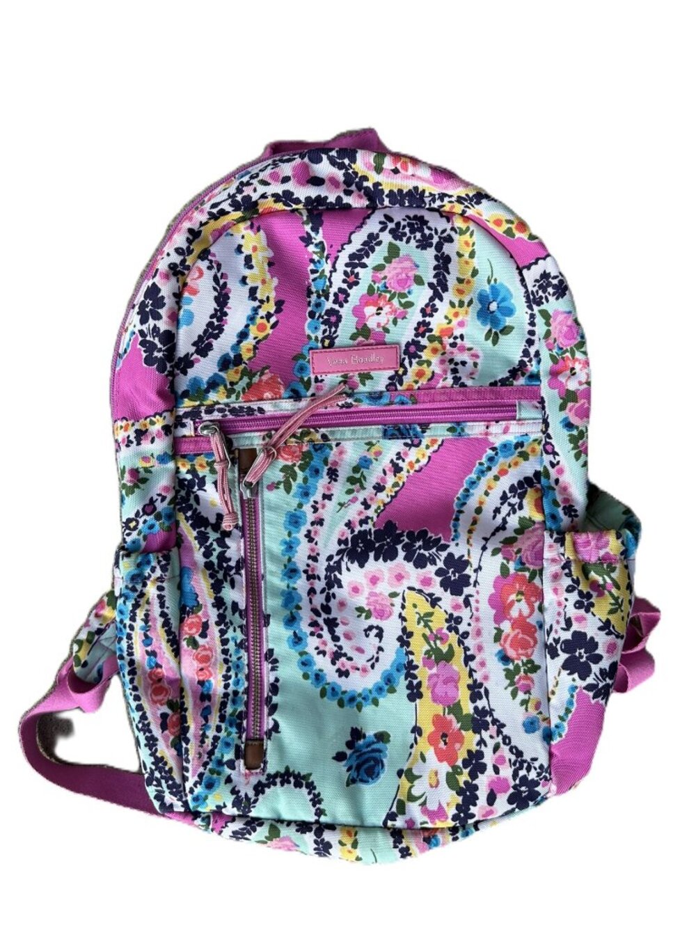 Vera Bradley Wildflower Paisley Backpack Multi Pockets and Laptop Section